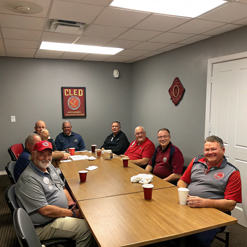 Members gathering at the clubhouse for a weekend ride