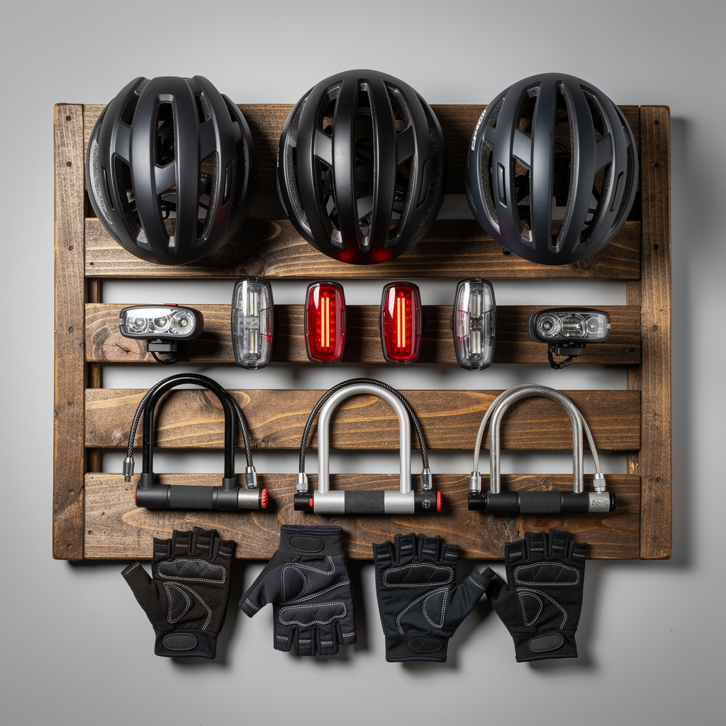 High-quality safety gear displayed on a workbench