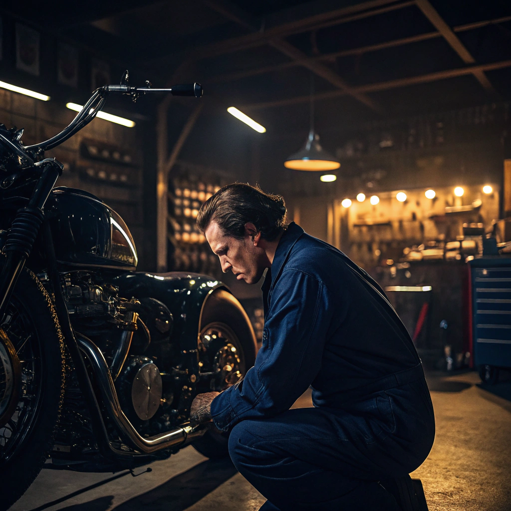 Mechanic teaching a technical workshop on bike maintenance