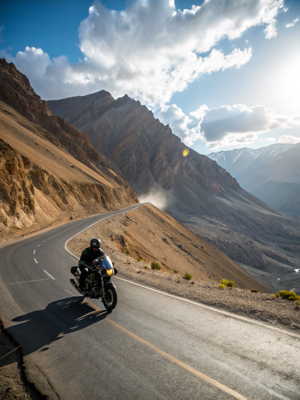 Custom motorcycle leading a group ride